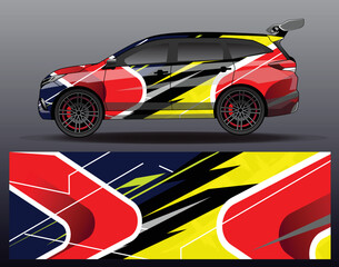 Obraz premium Car wrap decal graphics. Abstract eagle stripe, grunge racing and sport background for racing livery or daily use car vinyl sticker