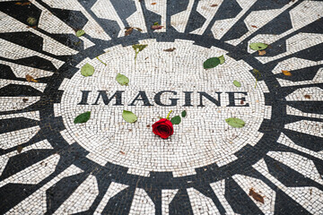 Imagine Memorial in New York Central Park, John Lennon Memorial, Strawberry Fields