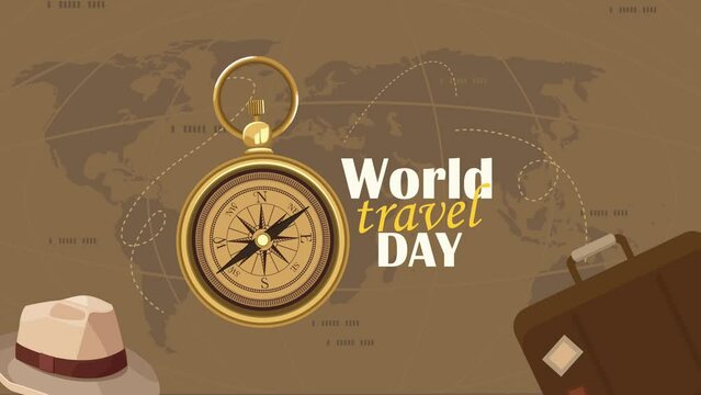world turism day lettering animation
