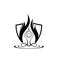 flame yoga logo silhouette