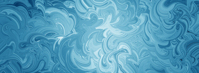 Fototapeta na wymiar Marbled blue and white background, waves of liquid paint in wavy ocean illustration, marble texture design in pastel blues