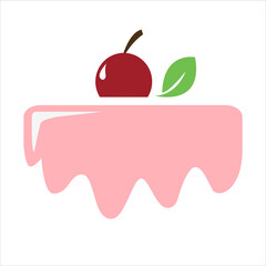 Confectionery logo design vector. Cherry cake illustration. Vector illustration