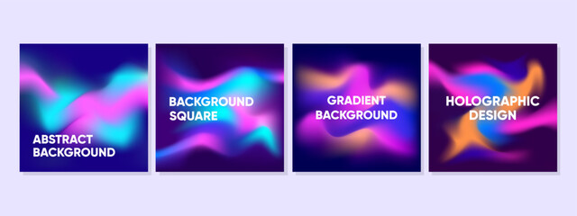 Square Background Holographic Gradient Color Accent for Social Media Post Feed or Presentation