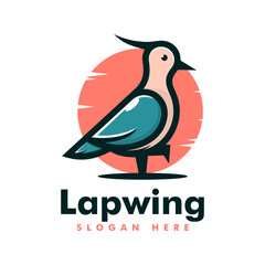 Obraz premium Vector Logo Illustration Lapwing Simple Mascot Style.