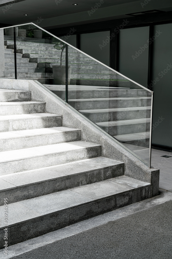 Sticker beautiful empty grey stair step