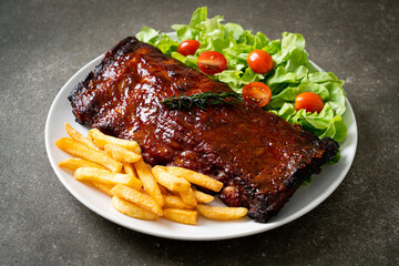 grilled and barbecue ribs pork