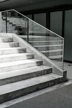 beautiful empty grey stair step