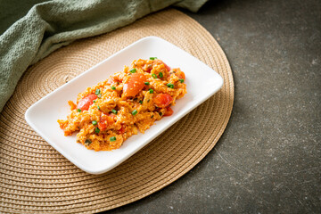 Stir-fried tomatoes with egg or Scrambled eggs with tomatoes