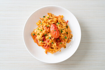 Stir-fried tomatoes with egg or Scrambled eggs with tomatoes