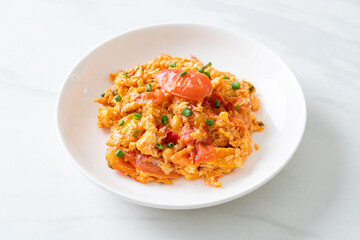 Stir-fried tomatoes with egg or Scrambled eggs with tomatoes