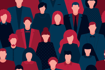 HR office workers seamless pattern. employee search. Business teamwork concept. office managers on flat style. Business people crowd pattern. businessmens. entrepreneurs men and women. Business event