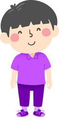 Kid Boy Wears Purple Outfit Illustration