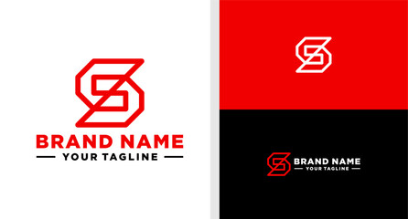 LETTER S LOGO TECHNOLOGY MODERN LINE EDITABLE