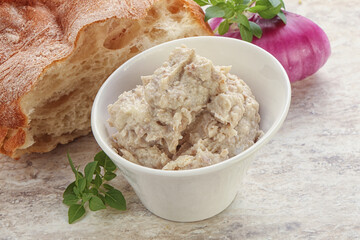 Jewish traditional cuisine herring mousse Forsmak