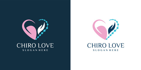 Chiroptactic logo design icon for healthcare Premium Vector