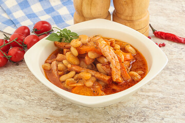 Roasted pork with white beans