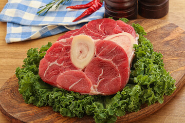 Raw ossobuco beef meat for cooking