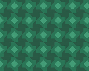 Geometric abstract seamless pattern, with green monochrome color combination. Background
