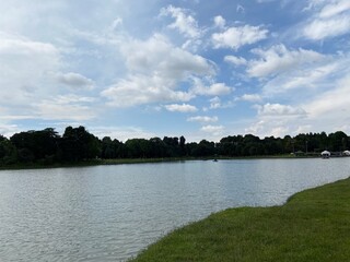 Lake of the simon bolivar park in bogota Colombia