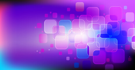 Luxury color background. Abstract multicolored gradient with dynamic squares and bokeh effect.