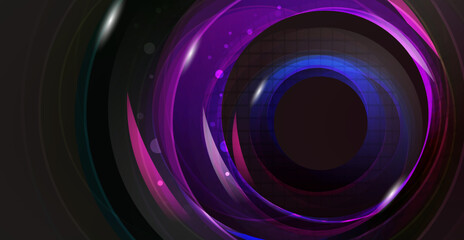 Abstract vortex funnel. Twisted grunge spirals. Concentric circles, black hole effect.