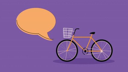 bicycle with speech bubble animation