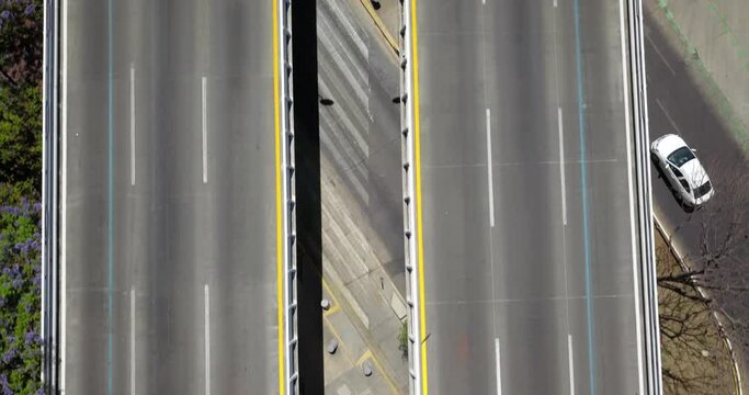 Zenithal video of the traffic on the boulevard Lazaro Cardenas in Guadalajara