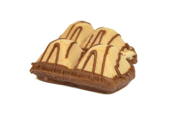 Bonbon sweets candy chocolate waffle isolated on the white background