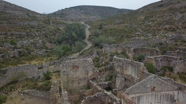 Video flying over the ghost town in Real del Catorce