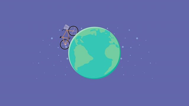 bicycle around the world animation