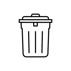 Trash line art office stationery icon design template vector illustration