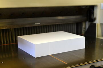 Ream of paper on cutter