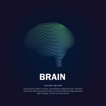 Human brain medical structure. Creative simple line art Vector logo brain silhouette on a dark background. brain logo vector template suitable for organization, company, or community. EPS 10