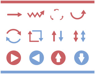 アメリカンカラーの矢印素材セット