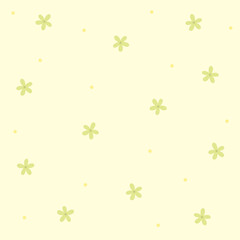 Cute floral pattern on a yellow background.