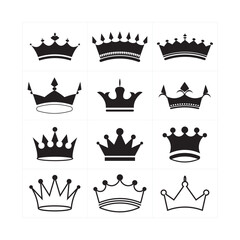 crown icons set. Crown symbols vector.