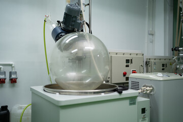 Marijuana, hemp or cannabis plant leaves farm equipment in lab room. Organic product in laboratory in technology medical, healthcare, research concept. Natural food. Ganja