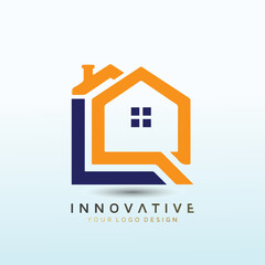 Fototapeta premium Our company is a real estate acquisition development and management company logo for residential development letter LQ