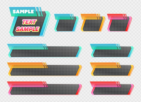 スタイリッシュなニュース番組風のテロップベース（黒ベース・３色）