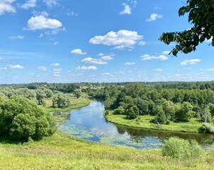 View of the Ruza rivers of the Moscow region in Russia