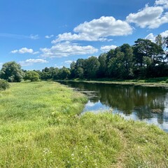 View of the Ruza rivers of the Moscow region in Russia