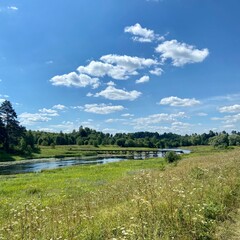 View of the Ruza rivers of the Moscow region in Russia