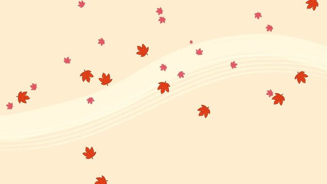 Falling autumn leaves in cartoon video footage