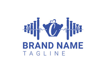 Letter C fitness gym logo, sticker, icon design