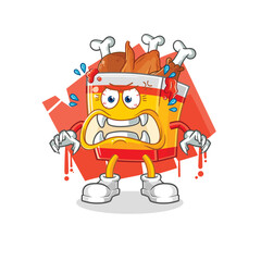 fried chicken monster vector. cartoon character