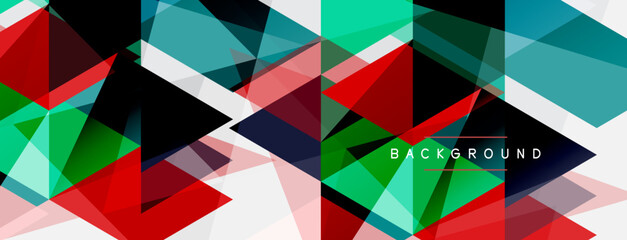 Color triangles composition, geometric abstract background. Techno or business concept, pattern for wallpaper, banner, background, landing page