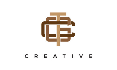 TGC initial monogram logo, creative typography logo vector template.
