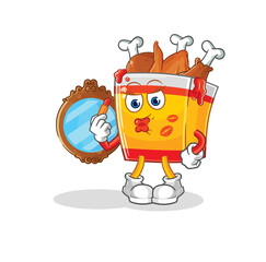 fried chicken make up mascot. cartoon vector