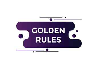 Golden rules Colorful web banner. vector illustration. Great content label sign template
