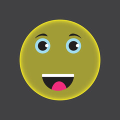 happy cute funny smiley emoji face expression vector illustration 